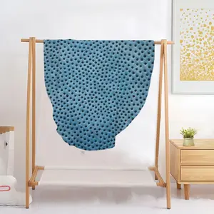 Holes Blue Flannel Blanket (Round)