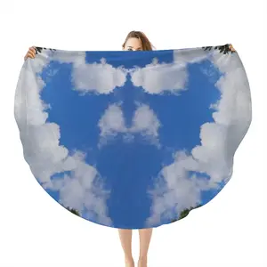 Head In The Clouds Flannel Blanket (Round)