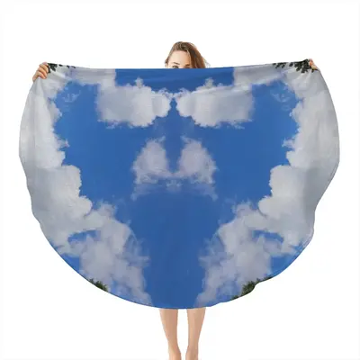 Head In The Clouds Flannel Blanket (Round)