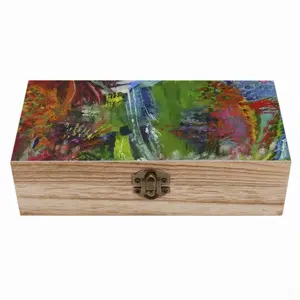 Jungle In Blue Wooden Storage Box