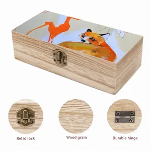 Foxes On The Road Wooden Storage Box