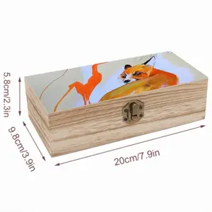 Foxes On The Road Wooden Storage Box