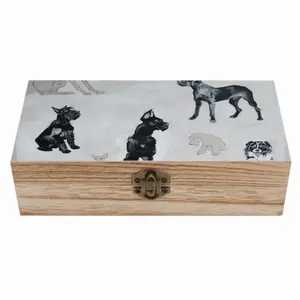 Dog Breeds Wooden Storage Box