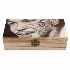 Mike Tyson Portrait Wooden Storage Box