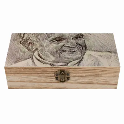 Pope Francis Portrait Wooden Storage Box