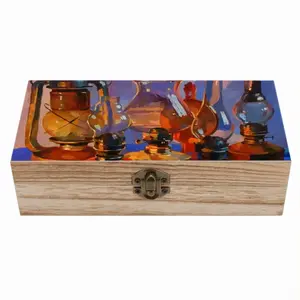 Still Life With Kerosene Lamps Wooden Storage Box