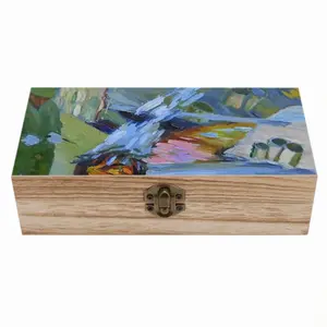 Man Burning Firewood Wooden Storage Box