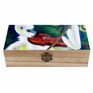 Cockatoo Plays Violin Wooden Storage Box