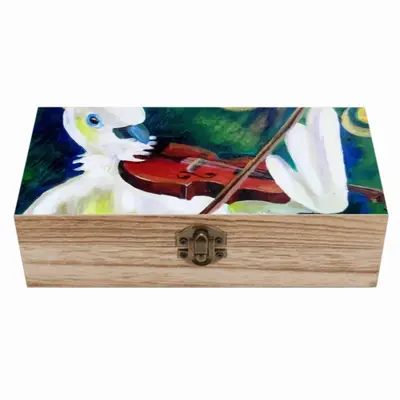 Cockatoo Plays Violin Wooden Storage Box