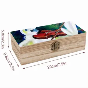 Cockatoo Plays Violin Wooden Storage Box