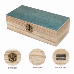 Hazy Shades Of Blue Wooden Storage Box