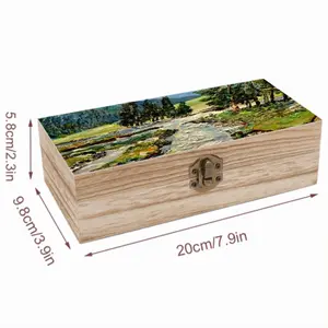 Scenic Mountain River Wooden Storage Box