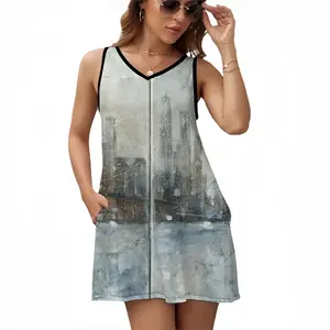 Chilly Morning Sleeveless Frock With Pocket