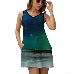 On The Other Side Of The Ocean Sleeveless Frock With Pocket