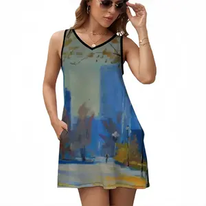 Sunny Day Sleeveless Frock With Pocket