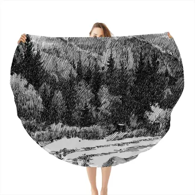 Road To The Forest Flannel Blanket (Round)