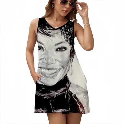 Tisha Campbell-Martin Sleeveless Frock With Pocket