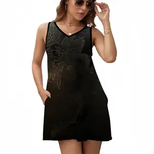 Black Rose Sleeveless Frock With Pocket