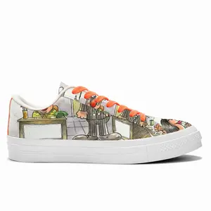 Men Office Holiday Scheme Low Top Canvas Shoes