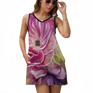 Smell Of Rose Sleeveless Frock With Pocket