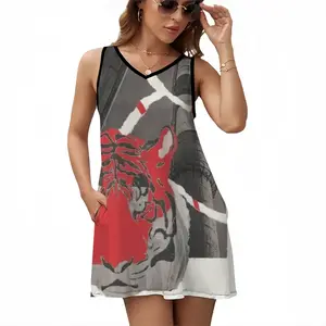 Wwf Amur Tiger Sleeveless Frock With Pocket