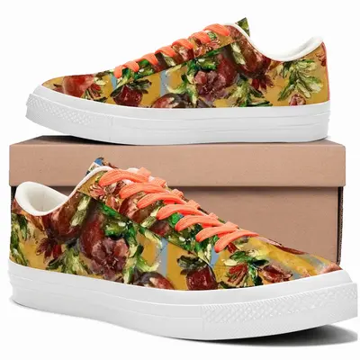 Men Pomegranates Low Top Canvas Shoes