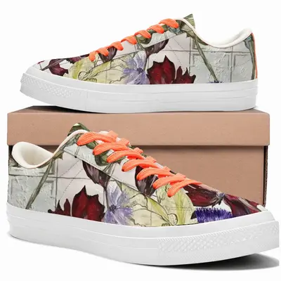 Men White Prints Low Top Canvas Shoes