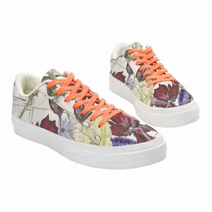 Men White Prints Low Top Canvas Shoes