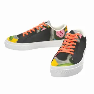 Men Floral Night Low Top Canvas Shoes