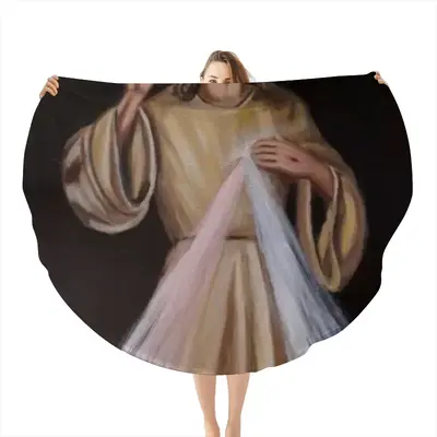 Divine Mercy Flannel Blanket (Round)