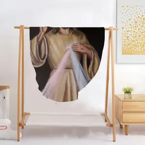 Divine Mercy Flannel Blanket (Round)