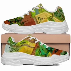 Men Backyard Garden With Yellow House Chunky Sneakers