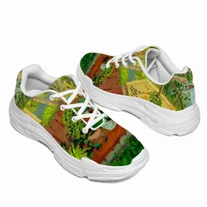 Men Backyard Garden With Yellow House Chunky Sneakers