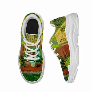 Men Backyard Garden With Yellow House Chunky Sneakers