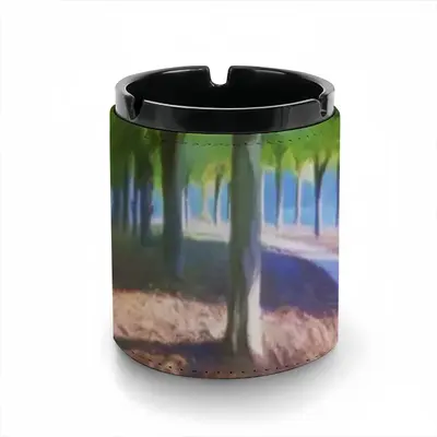 Waterfront Trees Alley Leather Ashtray