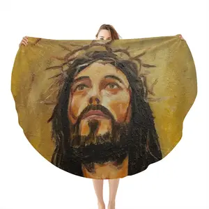 King Of Kings Flannel Blanket (Round)