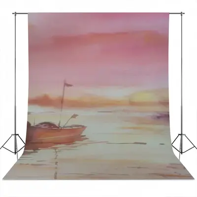 The Boat And Sunset Photography Cloth