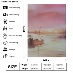 The Boat And Sunset Photography Cloth