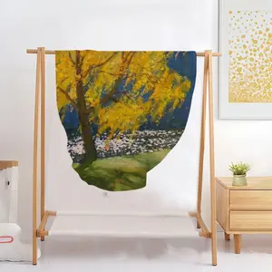 Golden Rain Flannel Blanket (Round)