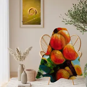 Apricot Tree Flannel Blanket (Round)