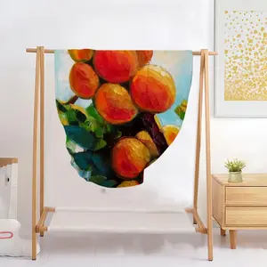 Apricot Tree Flannel Blanket (Round)