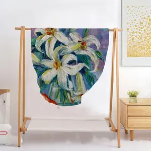 Lilies Flannel Blanket (Round)