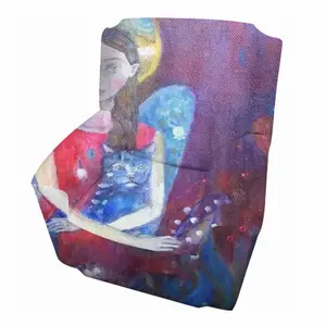 Angel With Cat Single Person Sofa Cover