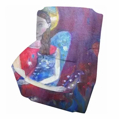 Angel With Cat Single Person Sofa Cover