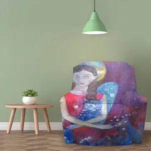 Angel With Cat Single Person Sofa Cover