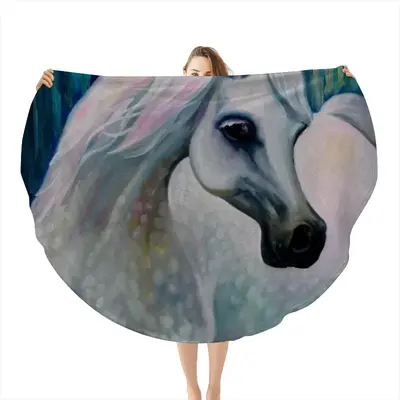 Arabian Horse 24X30 Flannel Blanket (Round)