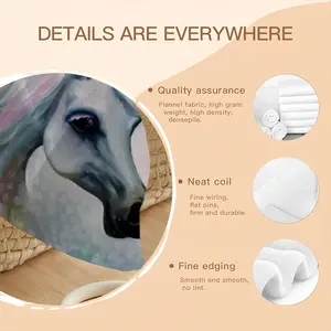 Arabian Horse 24X30 Flannel Blanket (Round)