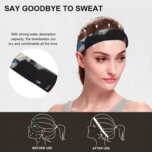 Black Sports Sweatband