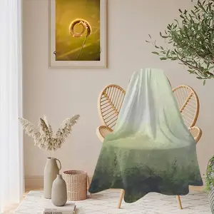 Mist On The Shore Flannel Blanket (Round)