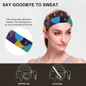 Blue And Green Modern Sports Sweatband